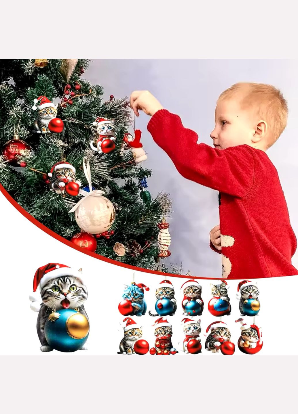 Підвіска для декору будинку у вигляді кошеня в ялинкових іграшках, підвіска на ключі, в машину, брелок No Brand (314813415)