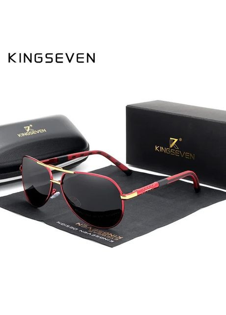 Чоловічі поляризаційні сонцезахисні окуляри N7252 Red Gray KINGSEVEN (303401526)