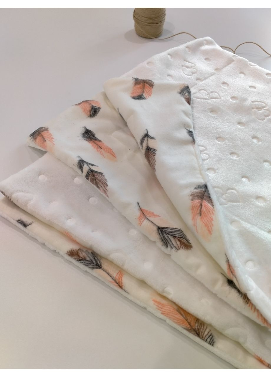 Плед для новорожденных, плюш с рельефным рисунком и фланель, размер 77*80 No Brand (370370109)