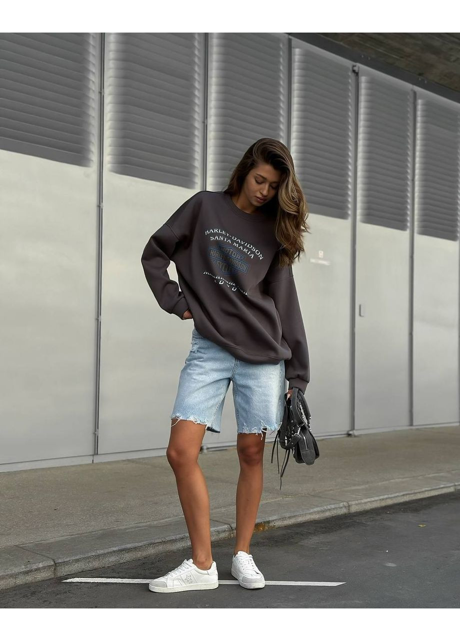 Графітовий жіночий світшот вільного крою Avanti малюнок (355340908)