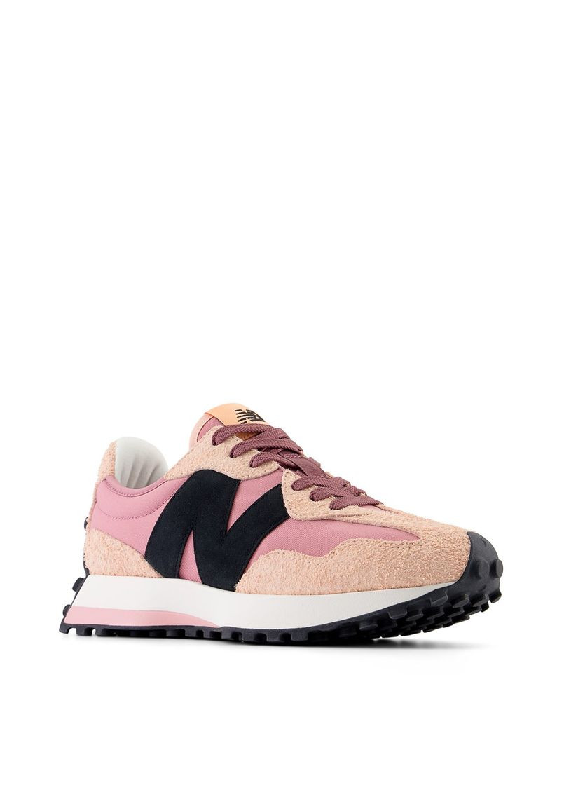 Розовые всесезонные женские кроссовки ws327we розовый замша New Balance