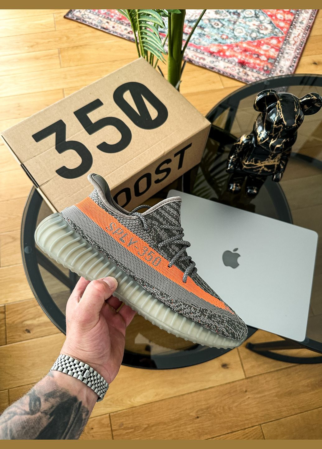 Темно-серые демисезонные кроссовки мужские и женские adidas yeezy boost 350 v2 beluga | адидас йези буст 350 темно-серые No Brand