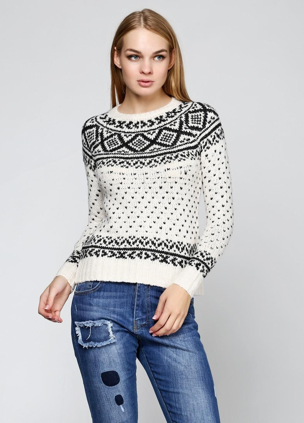 Молочный демисезонный свитер женский - свитер af5697w Abercrombie & Fitch