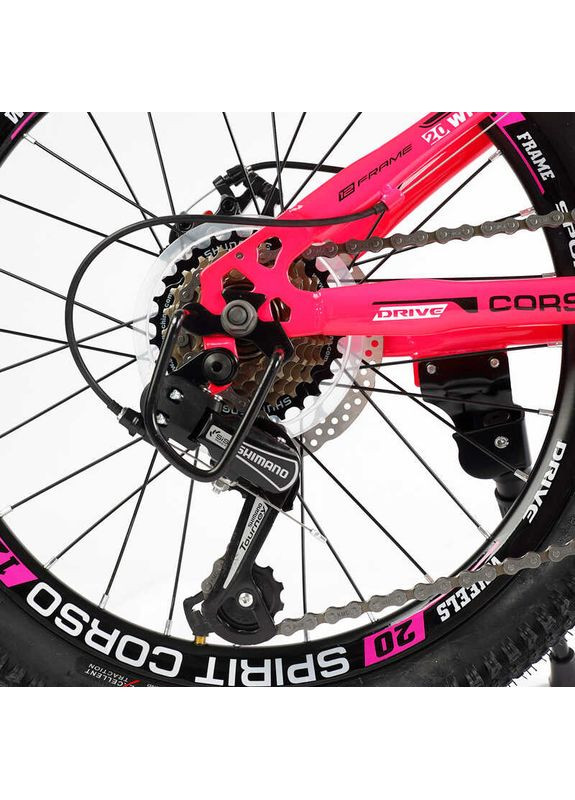 Дитячий спортивний велосипед 20" дюймів SPIRIT 20701 сталева рама Shimano 7 швидкостей. Pink (162827) Corso (361385120)