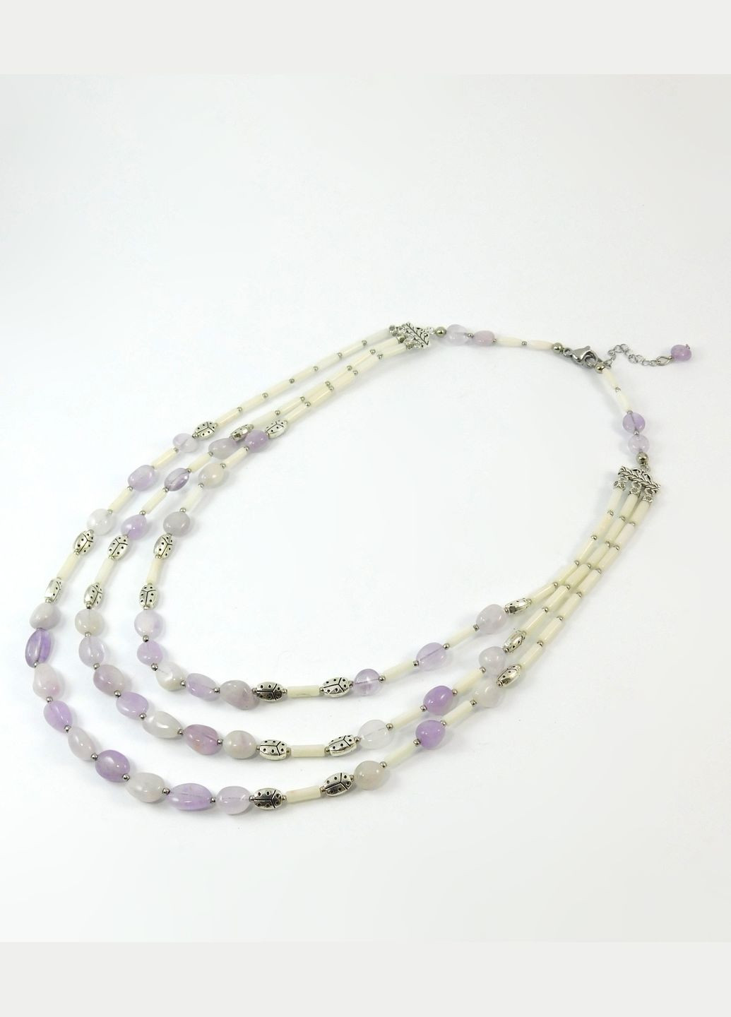 Ожерелье "Вечная красота" Коралл белый, Аметист Fursa fashion (322444494)