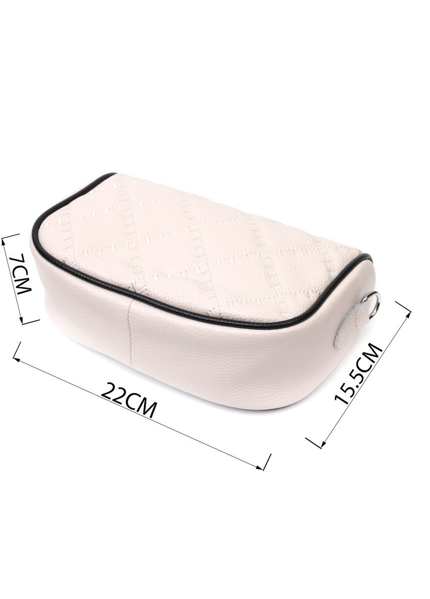 Жіноча сумка крос-боді із натуральної шкіри з одним відділенням напівкругла біла (sku_22393) No Brand (329853192)