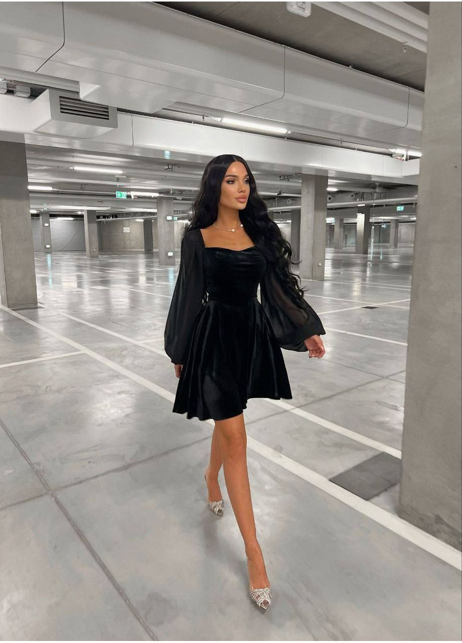 Чорна коктейльна, повсякденний, ділова, вечірня, кежуал жіноча сукня а-силует No Brand однотонна