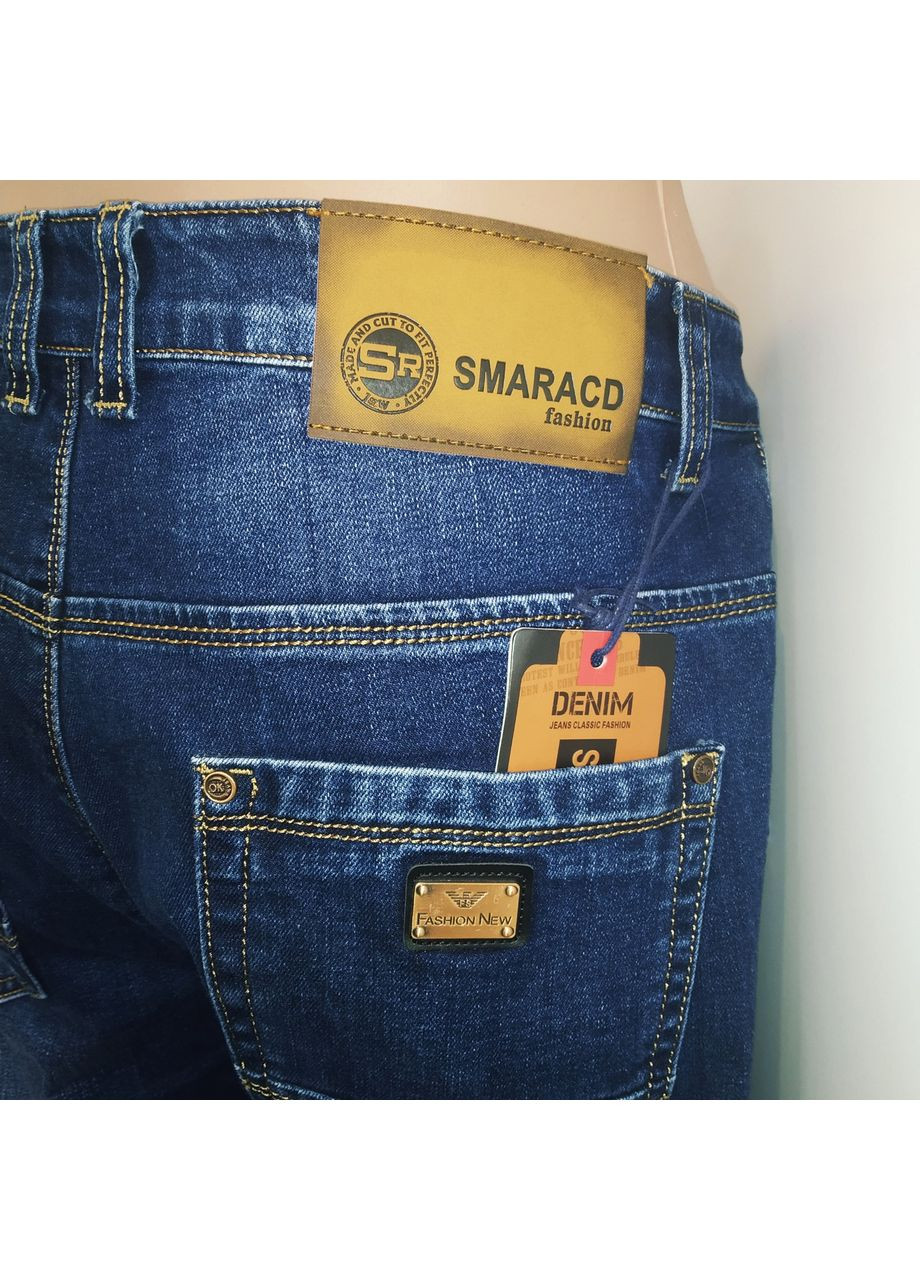 Джинси чоловічі звужені манжет стрейч косі кишені 33 сині No Brand (363054020)