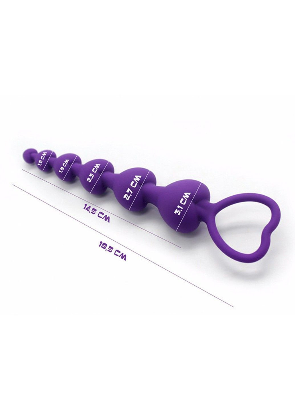 Фиолетовая силиконовая анальная пробка "Тыква" - 18,5*1-3,5 см – Анальные игрушки No Brand (288538918)