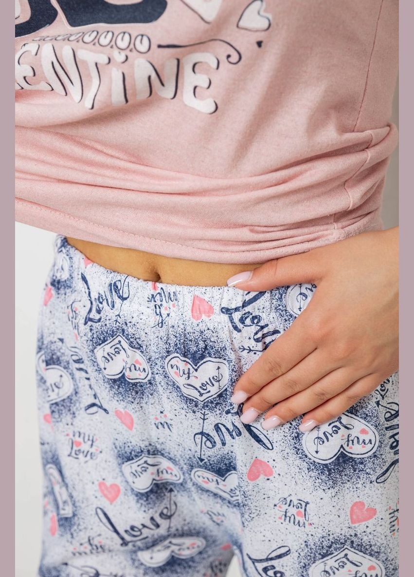 Пудровая пижама женская с принтом, 243r2523 Ager