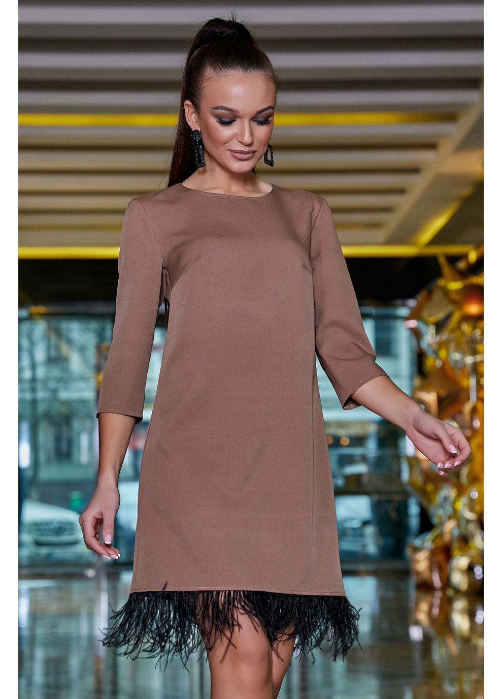 Кофейное платье 1283.3924 Seventeen