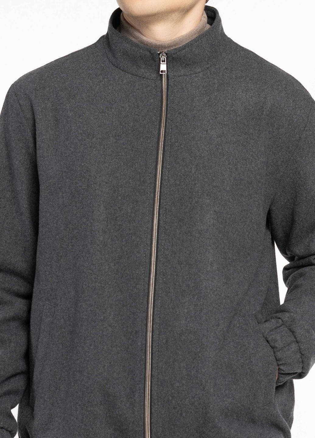 Серая зимняя куртка мужская серая Arber BOMBER JACKET KR76