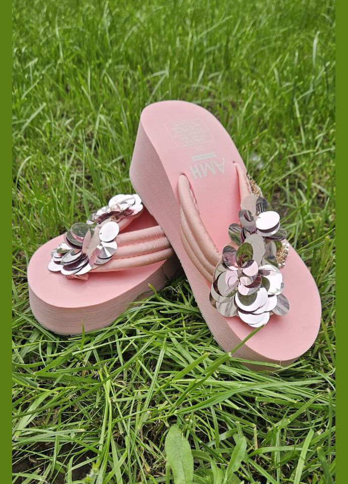 Розовые вьетнамки женские розового цвета Let's Shop