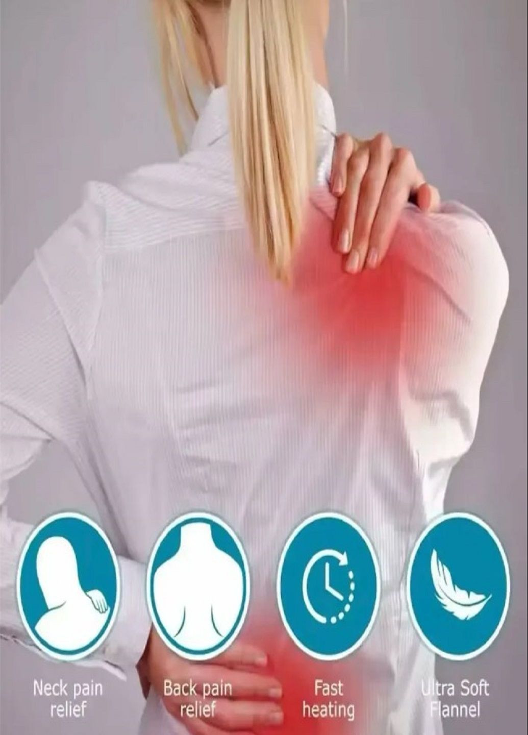 Электрогрелка Heating Pad 52*45 см вибрационный массажер с прогревом против боли в спине и шеи VTech (307364778)