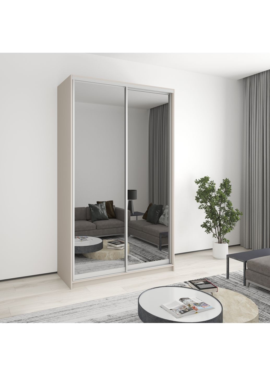 Шкаф-купе двухдверный Стандарт AL 2 Зеркала 140x45x240 см (MBS-3820) MebelStar (359449391)