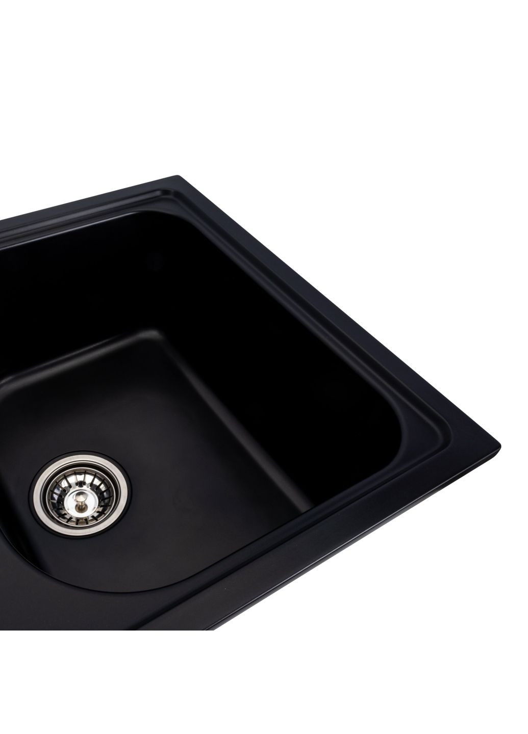 Гранітна мийка для кухні 7950 Equatoria матовий Чорний Platinum (277697136)