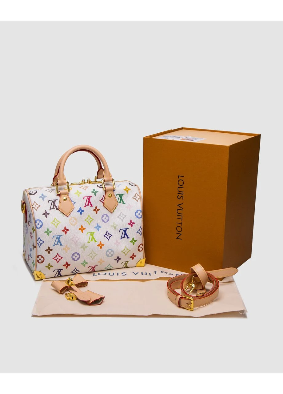 Сумка Louis Vuitton x Murakami Takashi Speedy Bandouliere 25 Multicolor White Луї Віттон (377507281)