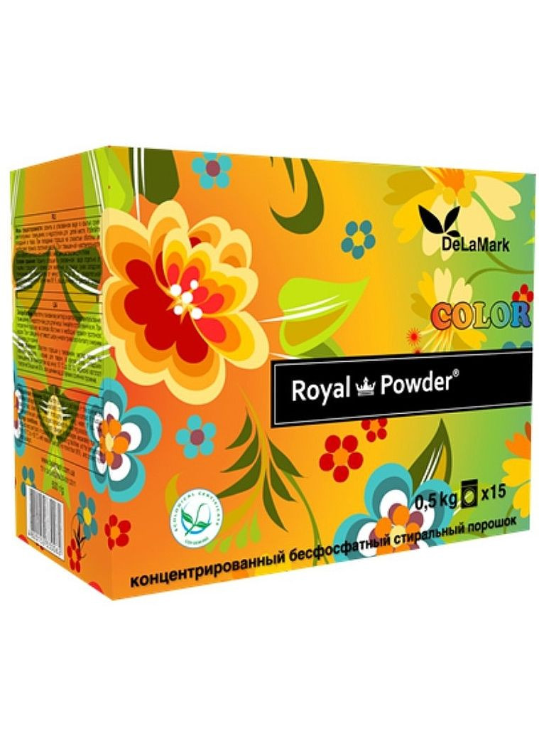Безфосфатний пральний порошок для кольорових тканин Royal Powder Colour 500g (2-441813) DeLaMark (369791697)