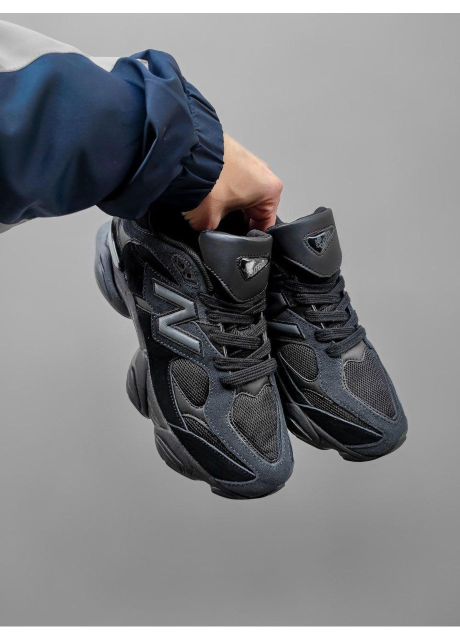 Черные демисезонные кроссовки мужские new balance 9060 black / navi нью беланс 9060 No Brand