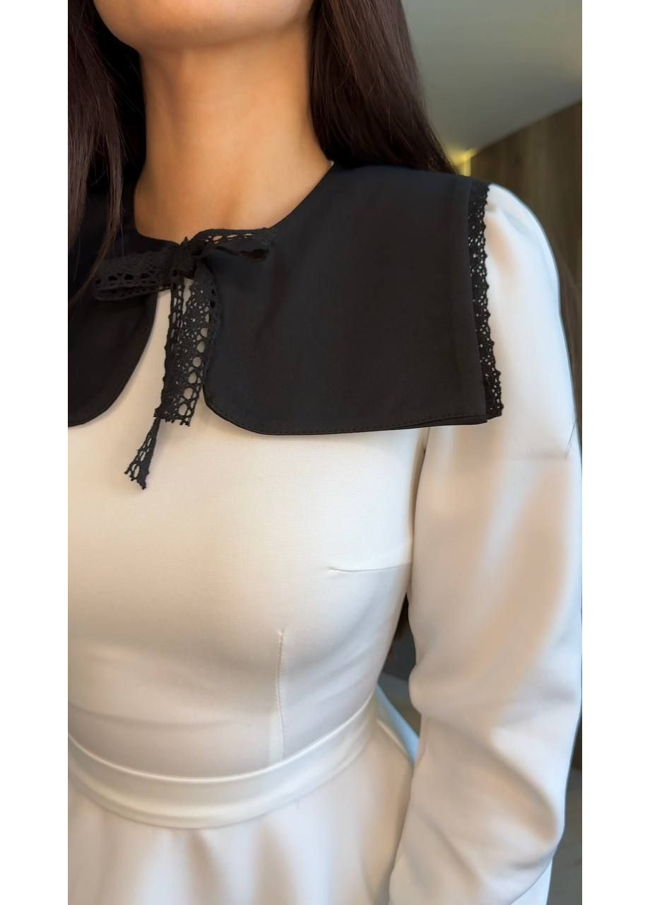 Молочна сукня костюмка преміум якості,комірець знімається Україна