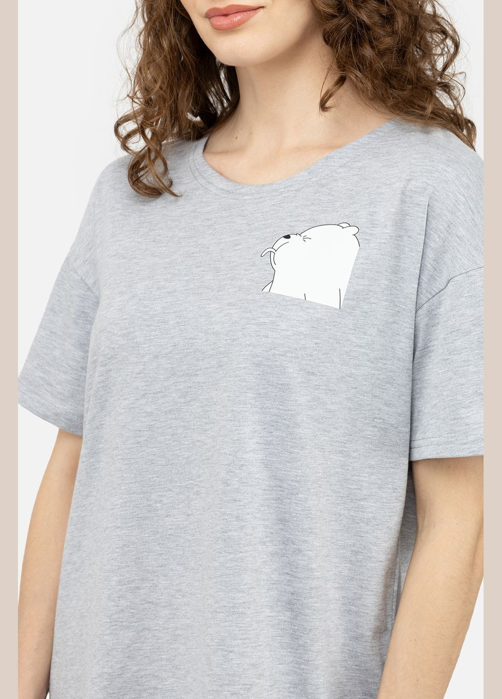 Женская ночная рубашка цвет светло-серый ЦБ-00244130 Yuki (285800212)