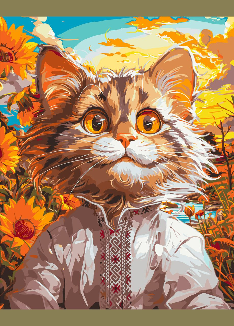 Картина по номерам Котик в вышиванке 40*50 см Оригами LW 30070 Origami (322142211)