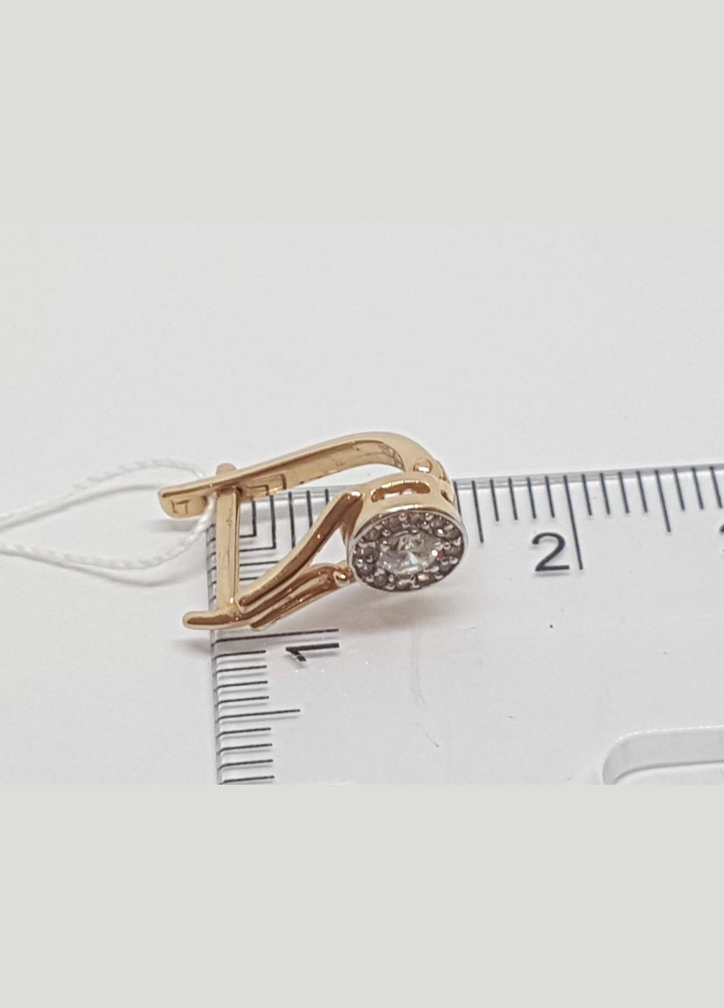 Золотые серьги с фианитами. 131128 Родинні коштовності (272797534)