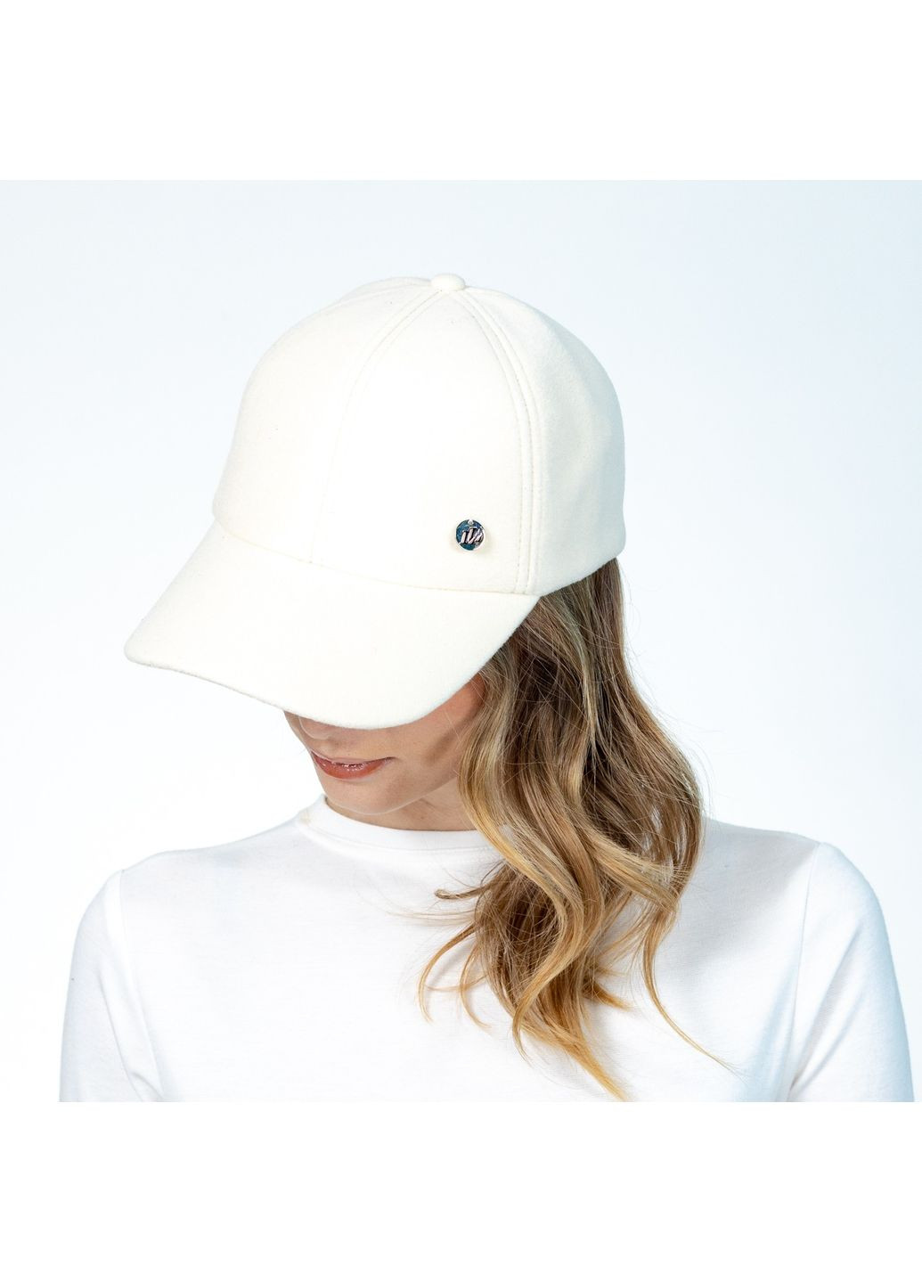 Бейсболка з регулятором жіноча кашемір молочна ШЕР LuckyLOOK 564-244 (322780288)