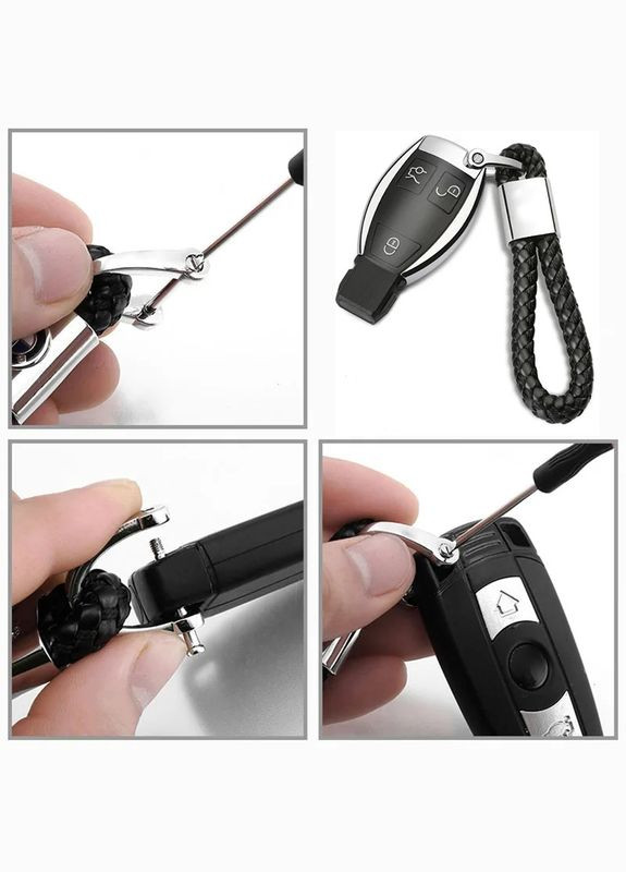 Авто брелок для ключей Mitsubishi из качественной плетеной эко-кожи с лого Мицубиси в коробочке 29196 No Brand (331768963)