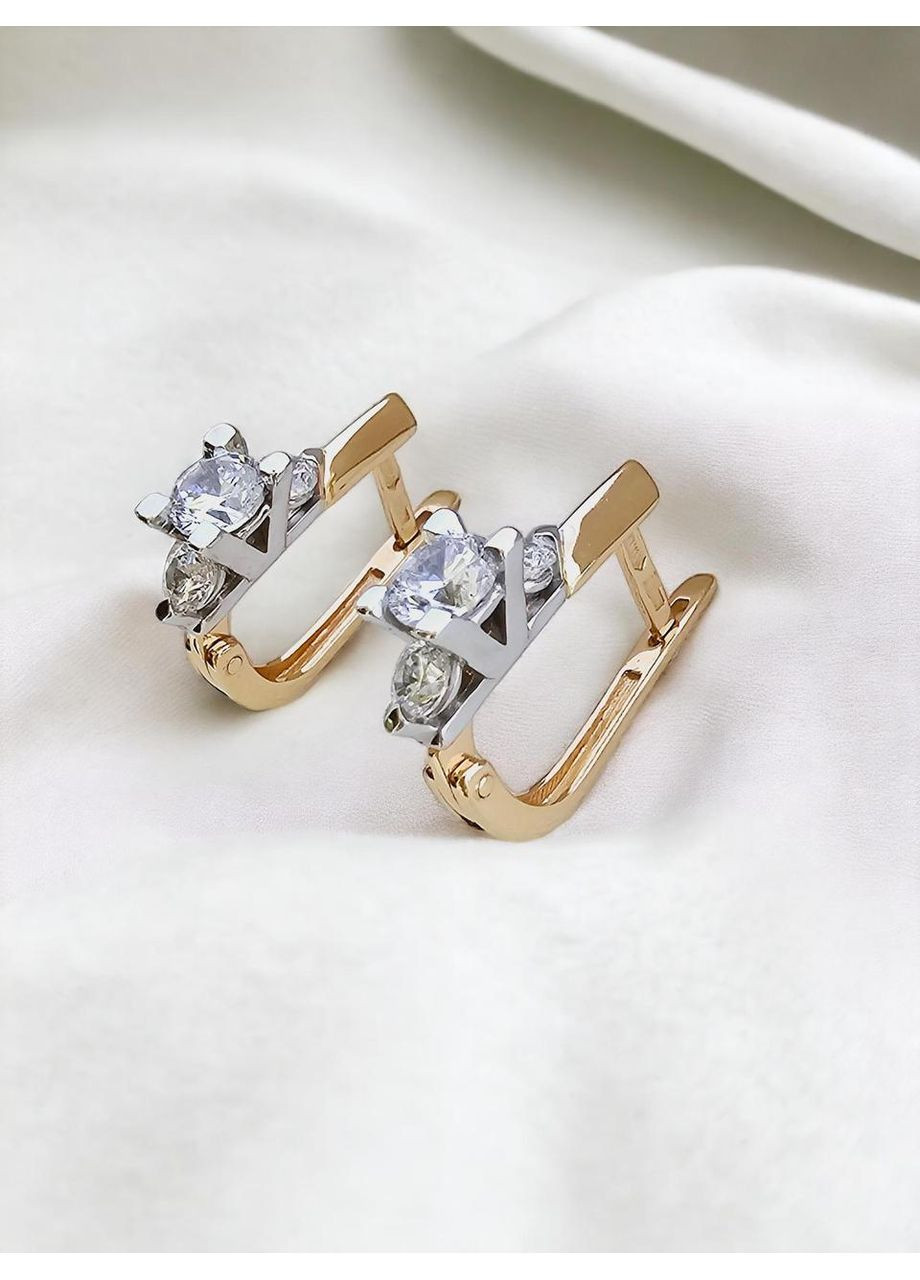 Золоті жіночі сережки з цирконієм 111028-1с Столична Ювелірна Фабрика (355795632)