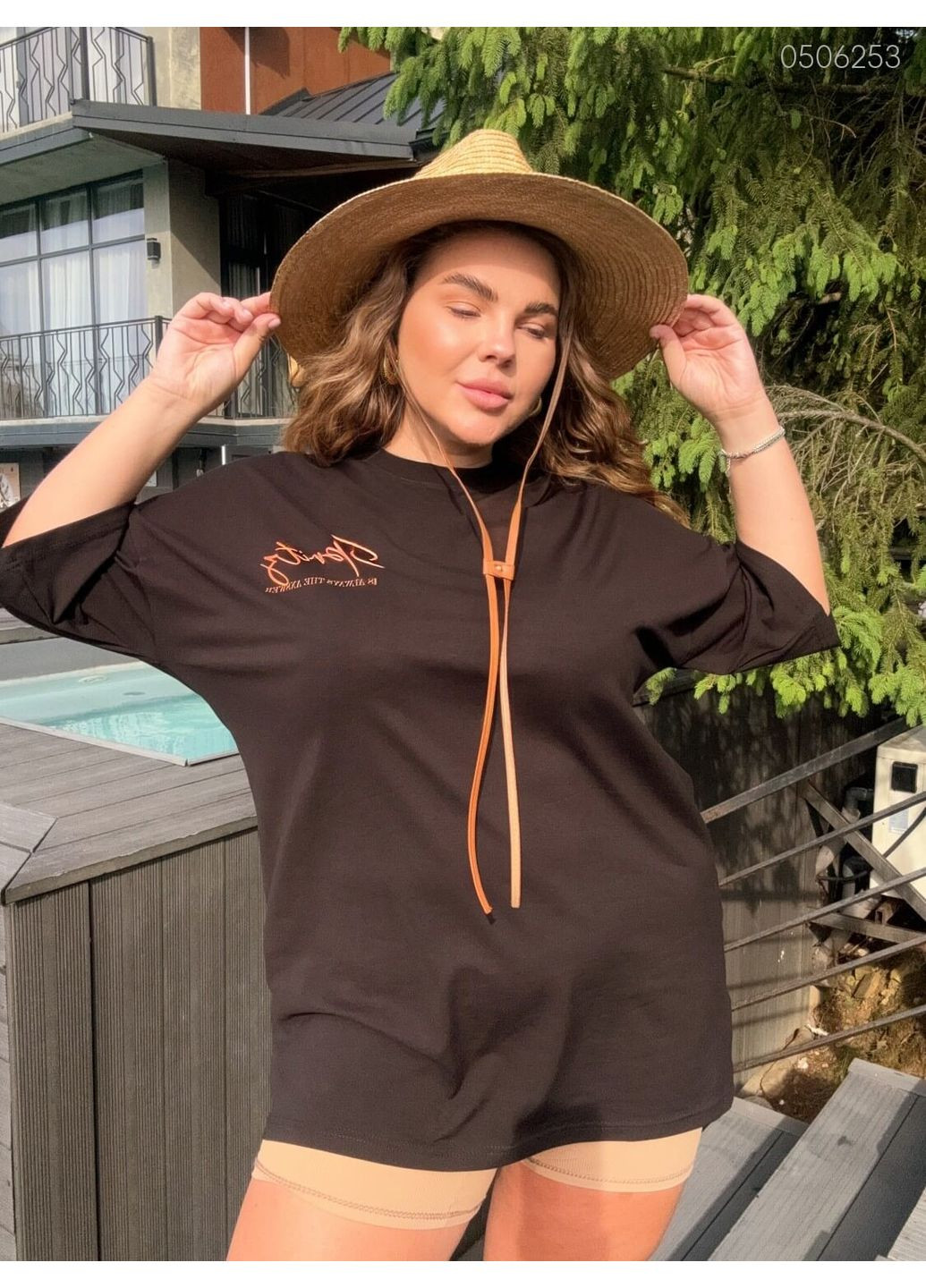 Черное платье платье-футболка №3 (чёрный) 0506253 Peony