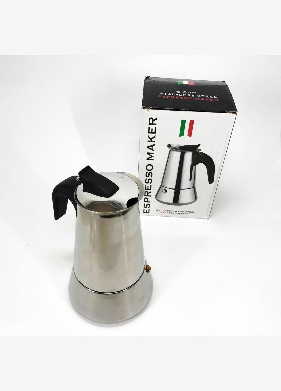 Кавоварка гейзерна UN-1902 на 6 чашок 270 мл, Гейзерна кавоварка для електроплити Unique (364664071)