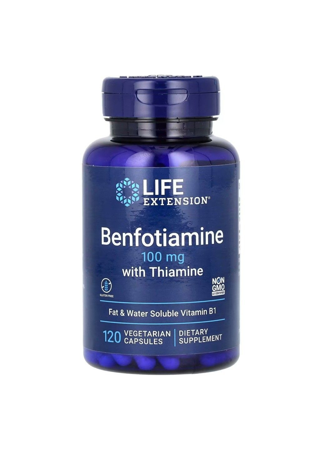 Бенфотиамин с тиамином Benfotiamine with Thiamine 100mg, 120 капсул Life Extension (360948654)