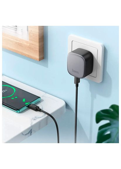Зарядное устройство (6942007617451) Hoco CS32A Rise 1xUSB-C PD20W + 1xUSB QC3.0 Black (370016079)