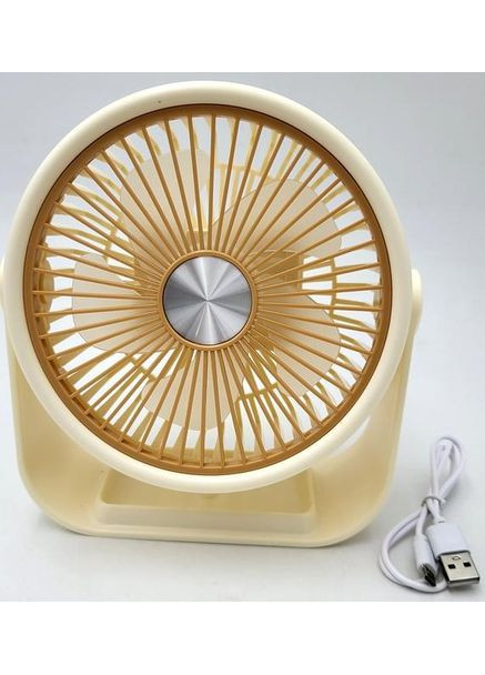 Настільний акумуляторний вентилятор Portable Fan ZB124A 6376 14см Жовтий UKC (371120900)