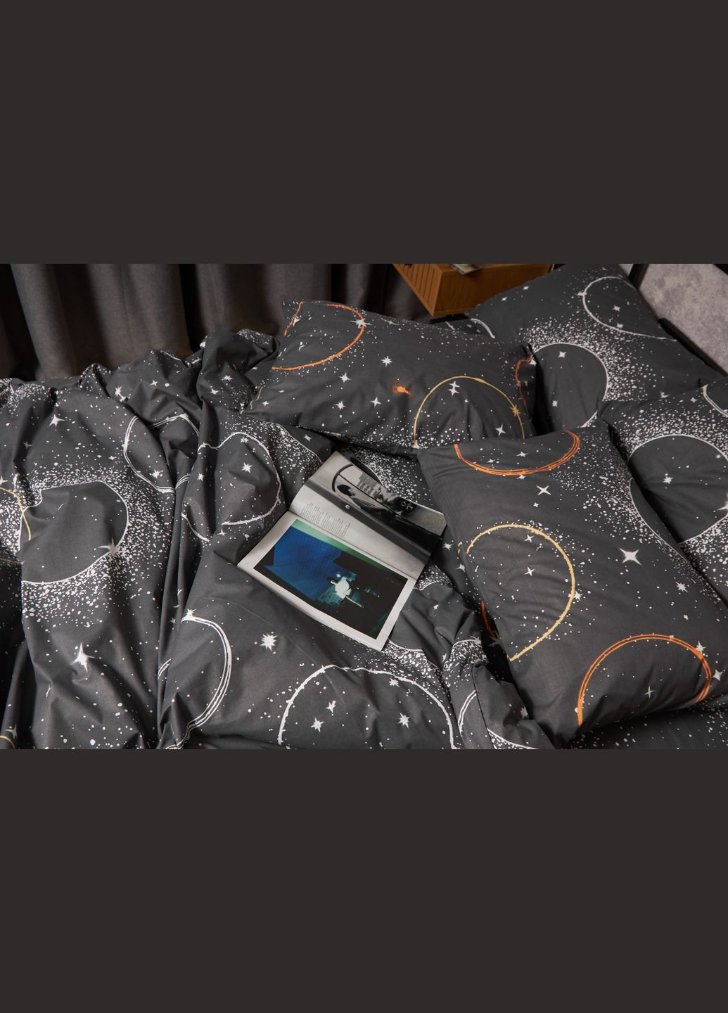 Комплект постельного белья Бязь Gold Люкс «» полуторный евро 160х220 наволочки 4х50х70 (MS-820005658) Moon&Star Cosmic Glow (302973870)