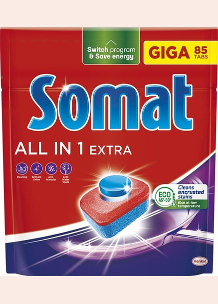 Таблетки для посудомийної машини Все в 1 Екстра, 85 шт Somat (311519328)