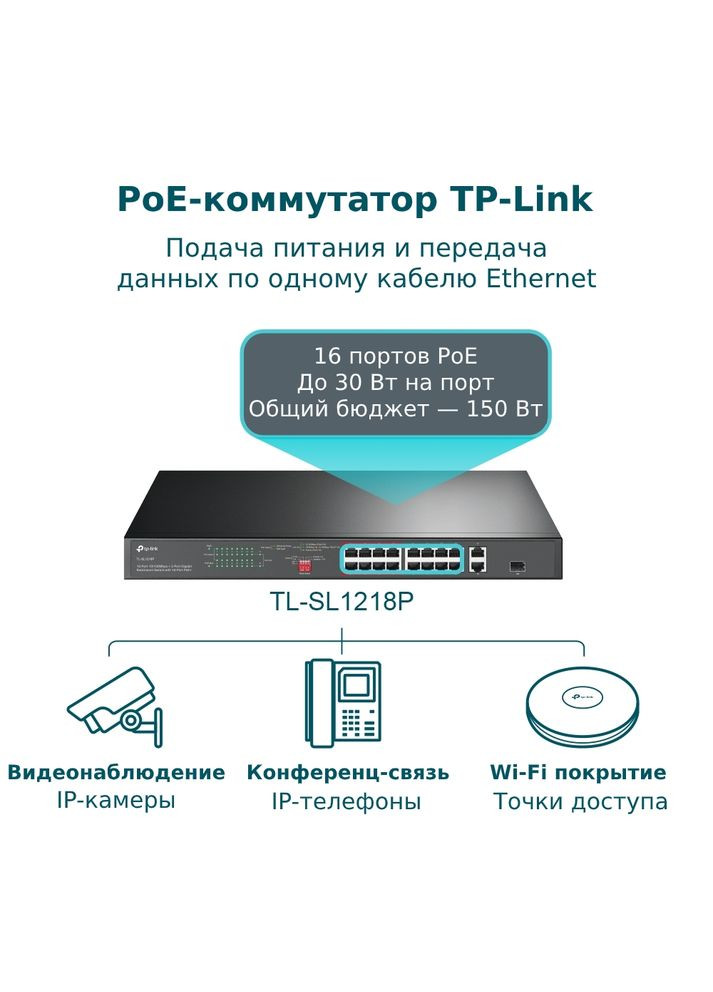 Коммутатор TL-SL1218P TP-Link (333654102)