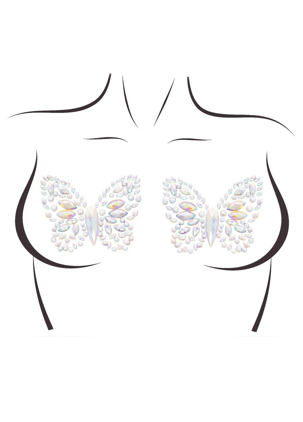 Пестис-метелики з кристалів Chrysallis nipple sticker, наліпки, світяться у темряві Leg Avenue (335389819)