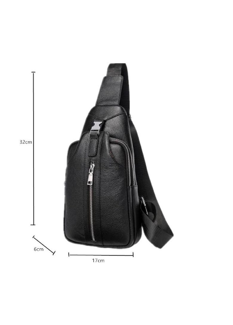 Сумка-слинг черная кожаная RoyalBag F-A25F-5003A (282844555)