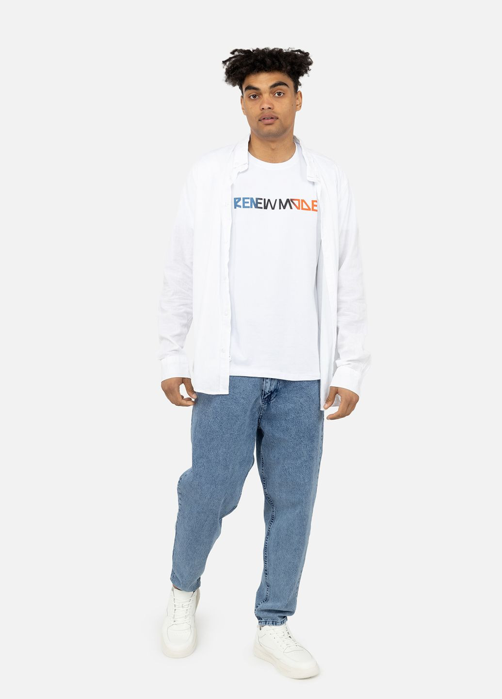 Біла чоловіча футболка з коротким рукавом колір білий cb-00243191 Yuki