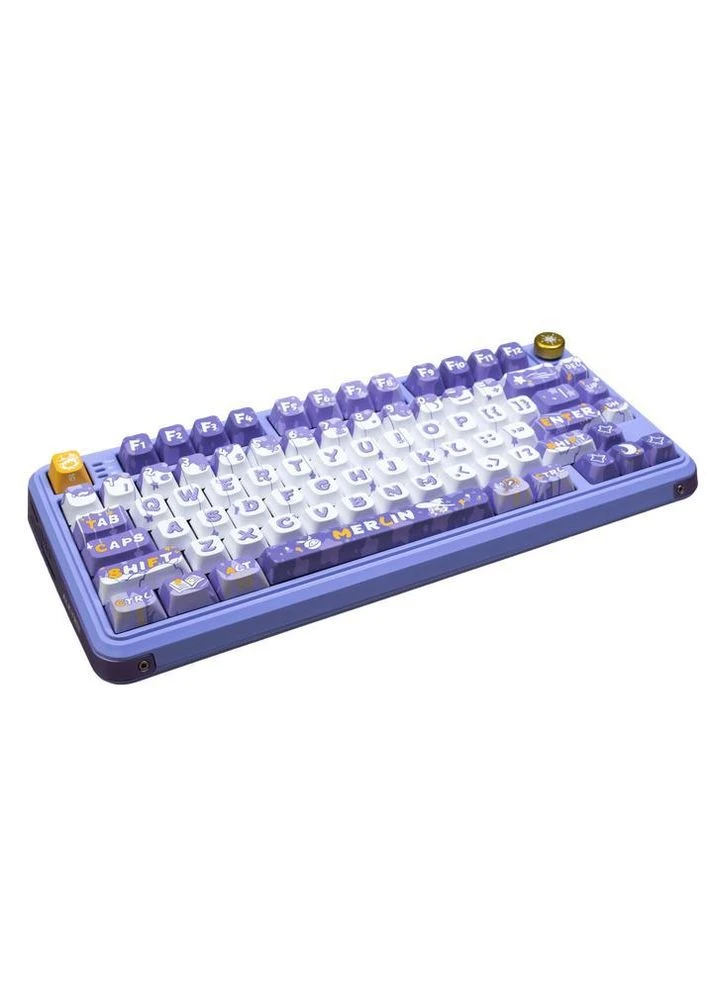 Беспроводная Клавиатура VK75 Purple-White 2.4G/Bluetooth/кабель с RGB-подсветкой, поддержкой HOT-SWAP. Аккумулятор 8000 Valkyrie (399496637)