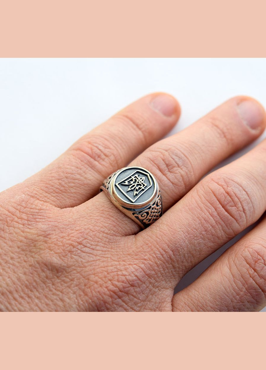 Колечко с Украинским гербом 5922 SE, размер Maxi Silver (341539911)