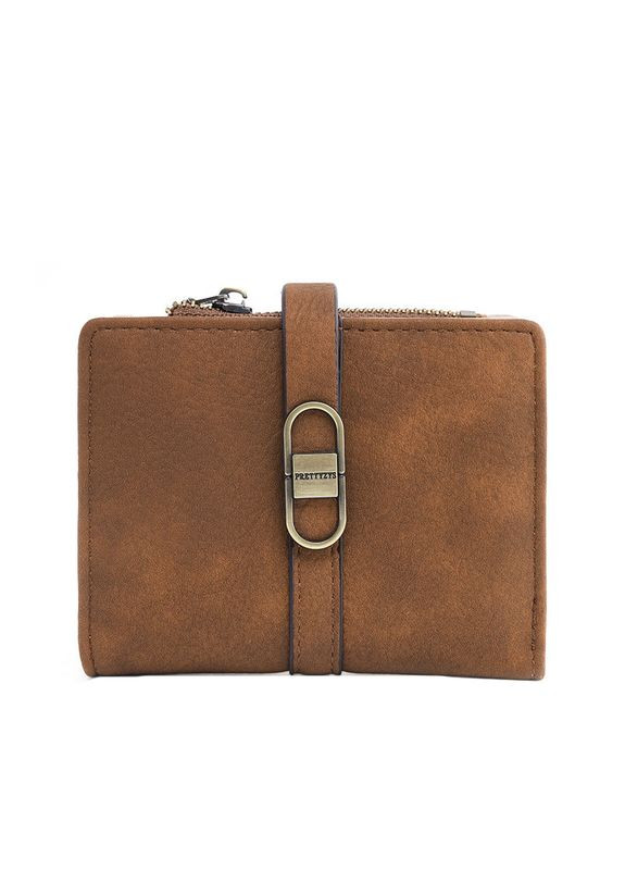 Жіночий гаманець PT23-2087 Brown клатч із пряжкою повсякденний складаний маленький 5 шт. Prettyzys (352012498)