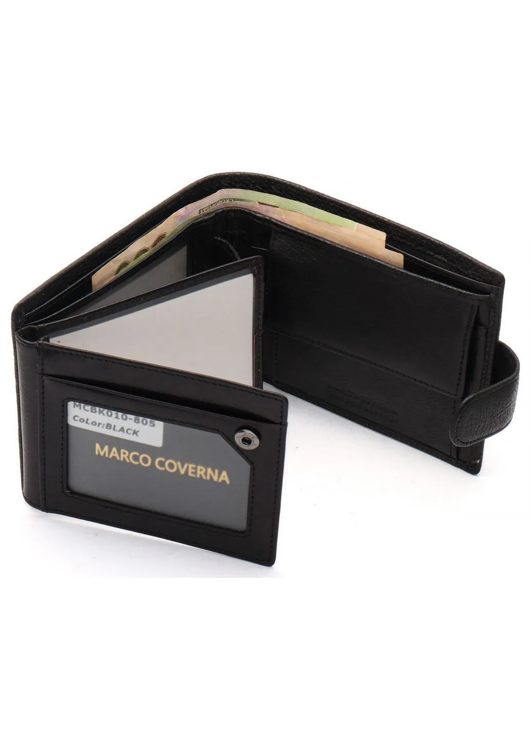 Чёрный кожаный бумажник с отделением для документов MCBK10-805 Marco Coverna (392886985)