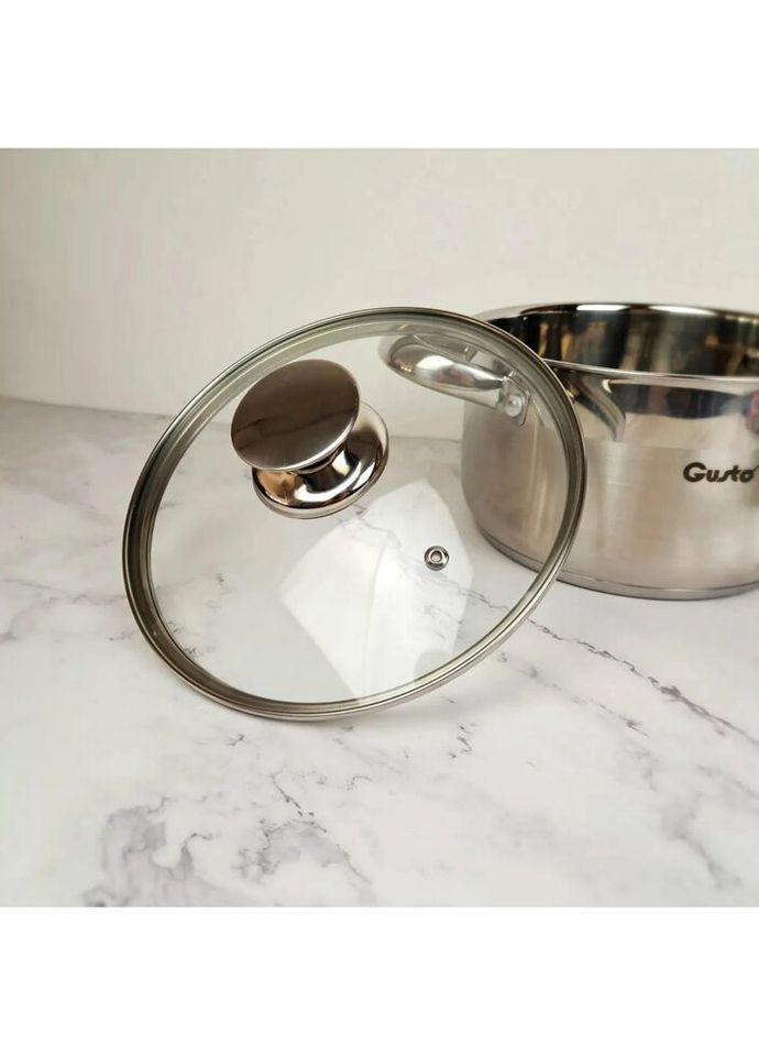 Кастрюля с крышкой ForСe GT-1107-24 24 см 6.1 л серебристая Gusto (335972866)