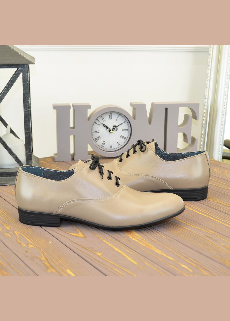 Туфлі чоловічі шкіряні на шнурівці. Колір візон. 43 розмір Vasha para (303931711)