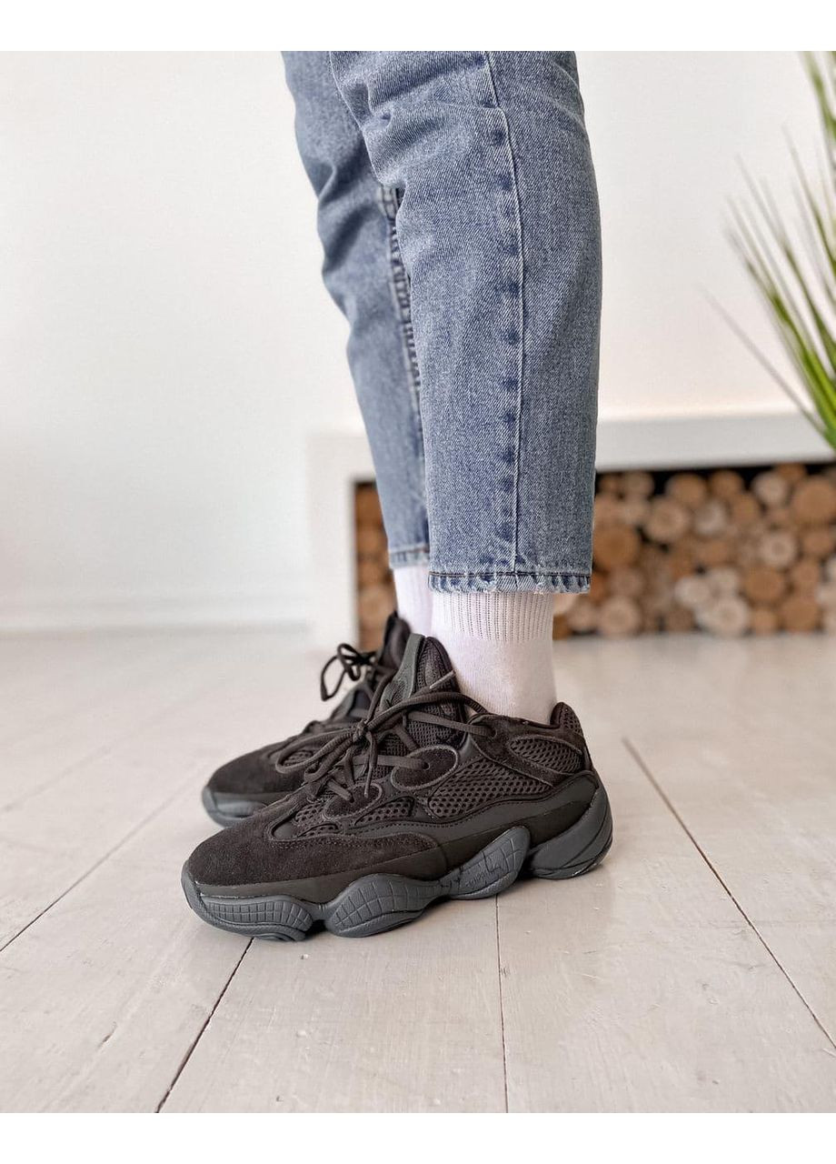 Чорні Осінні кросівки чоловічі adidas yeezy boost 500 granite адідас ізі буст No Brand