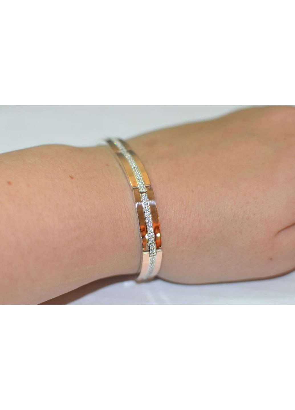 Срібний браслет з накладками з золота Silver Style (367112217)