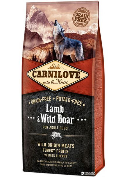 Сухой корм Adult Lamb & Wild Boar 12 kg (для взрослых собак) Carnilove (293408307)